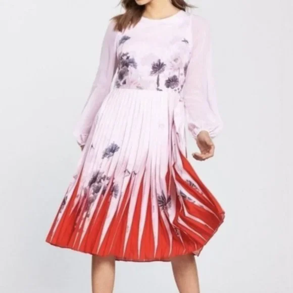 Ted baker prticha lake of dreams pleated dress sale
